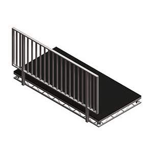 Litedeck Handrail, Closed Type 8ft (2.44m) Silver