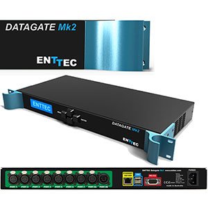 Enttec Datagate MKII, Ethernet > 8x DMX Node - (MUXETH5)
