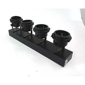 PAR 36 4 Way Pinspot, 4x 30W 6V, Black, 16A T-Line