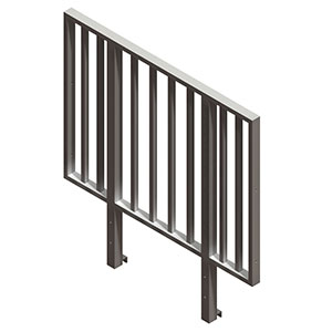 Litedeck Handrail, Closed Type 2ft (0.61m) Silver