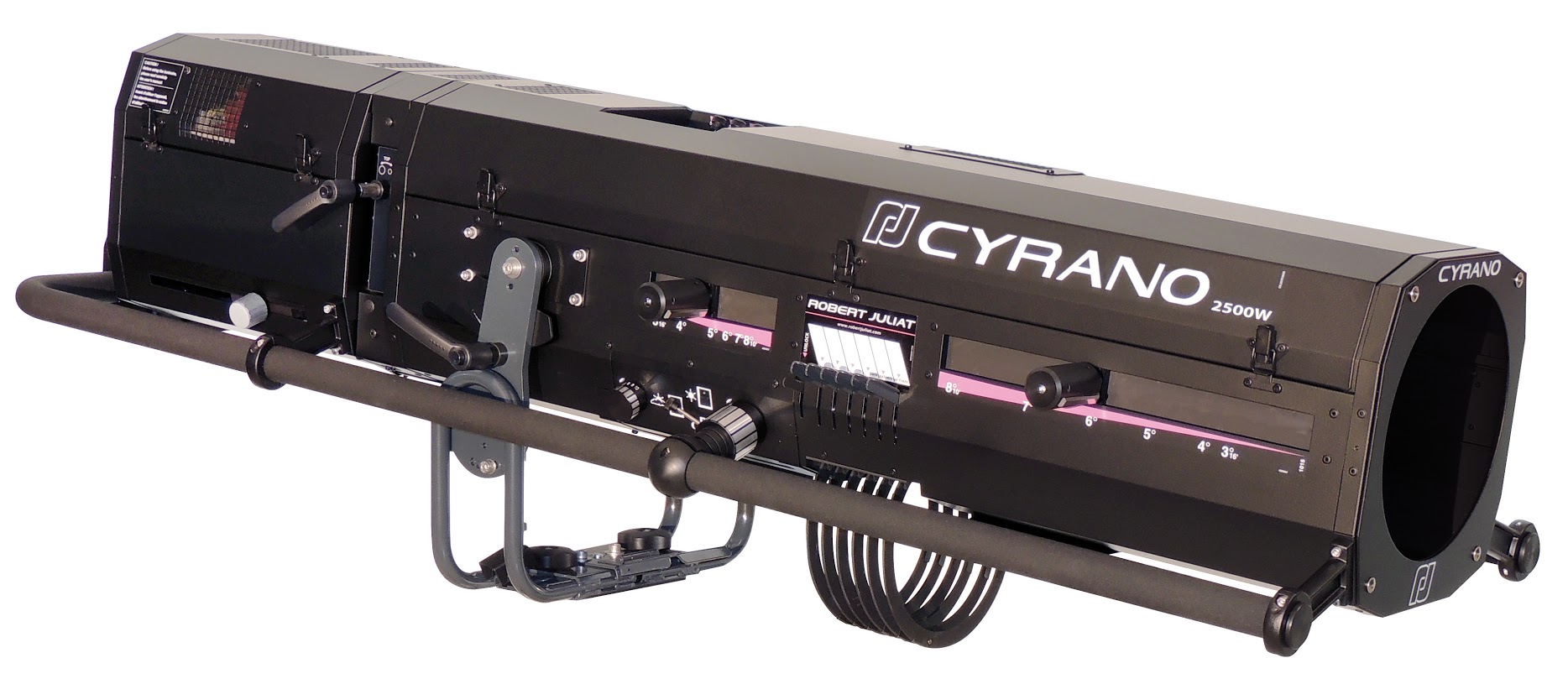 Robert Juliat Cyrano 3-8° Followspot, 2500W HMI.
